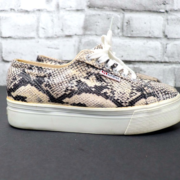 Superga Women’s S00GB00 Snake Skin Print Platform Sneakers Shoes Size 9.5 Style - Picture 1 of 11